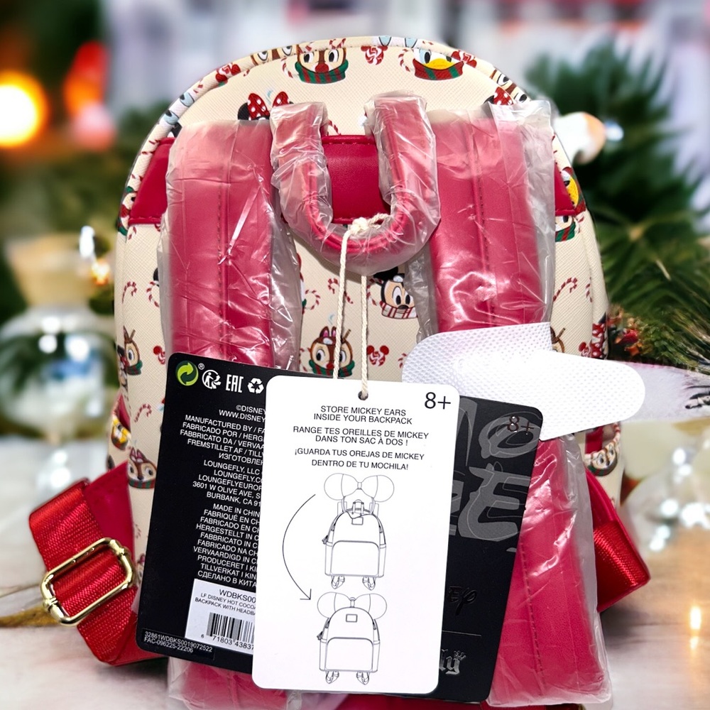 Disney Hot Cocoa AOP Mini Backpack with Headband Combo with Matching Zip Wallet - Picture 5 of 9